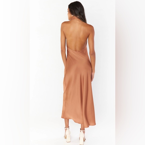 Show Me Your MUMU Cross Neck Halter MIDI Dress - Picture 2 of 2
